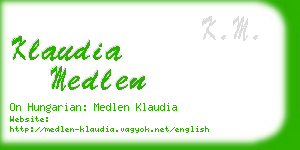 klaudia medlen business card